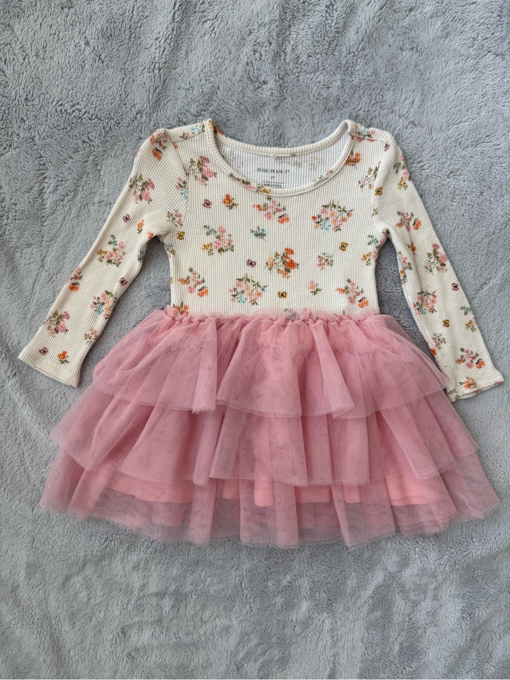 Posh Peanut Floral Waffle Tulle Dress